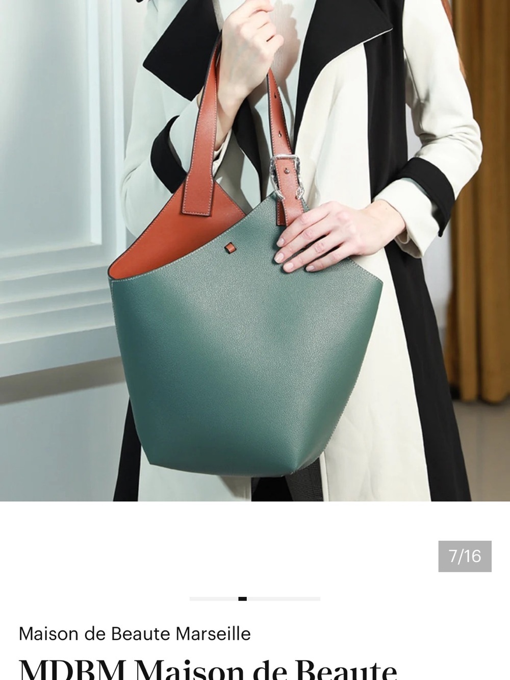 Purple & Brown Leather Tote Bag